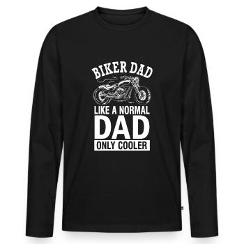 Motorrad Cool Biker Dad Chopper Vatertag Geschenk - Männer Premium Bio Langarmshirt - Schwarz - Vorne - Nico (187cm)