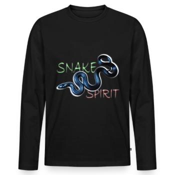 du serpent - T-shirt manches longues Premium bio Homme - noir - Devant - Nico (187cm)