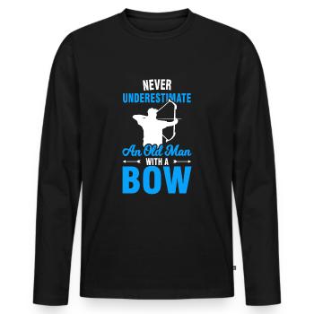 Pfeil und Bogen Bogenschießen Opa Geschenk - Männer Premium Bio Langarmshirt - Schwarz - Vorne - Nico (187cm)