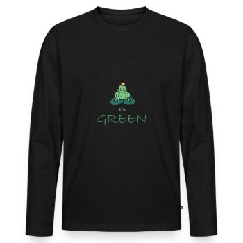 Frosch Prinzessin Küssen Kuss Geschenkidee - Männer Premium Bio Langarmshirt - Schwarz - Vorne - Nico (187cm)