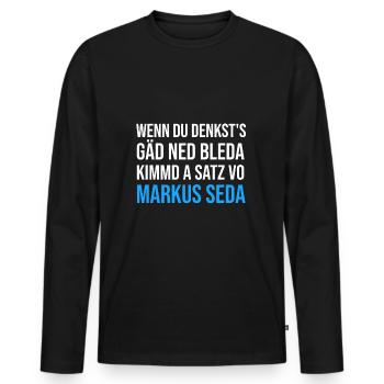 Markus Söder - Männer Premium Bio Langarmshirt - Schwarz - Vorne - Nico (187cm)