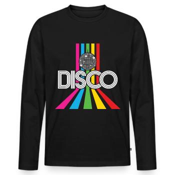 Disco 80's party retro 80's disco gift - Men's Premium Organic Long Sleeve Shirt - black - Front - Nico (187cm)