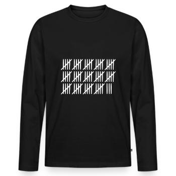73 birthday tally sheet 73 years old - Men's Premium Organic Long Sleeve Shirt - black - Front - Nico (187cm)