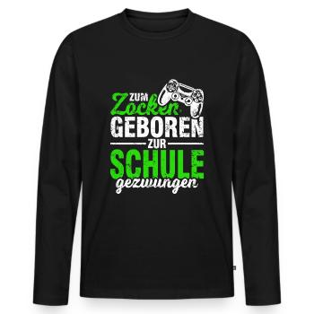Zocken Zocker Gaming Gamer Schüler Geschenk - Männer Premium Bio Langarmshirt - Schwarz - Vorne - Nico (187cm)