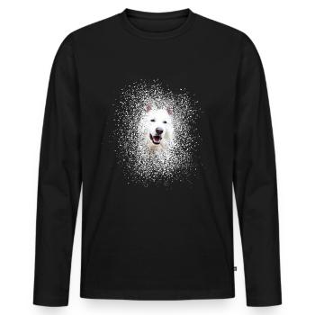 White Swiss Shepherd's Dog - Men's Premium Organic Long Sleeve Shirt - black - Front - Nico (187cm)