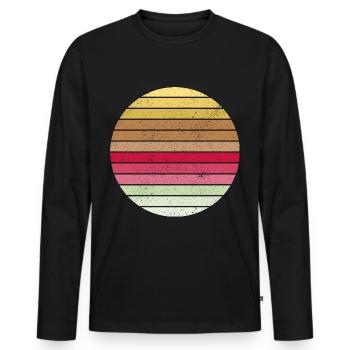 Kreis Vintage - Männer Premium Bio Langarmshirt - Schwarz - Vorne - Nico (187cm)