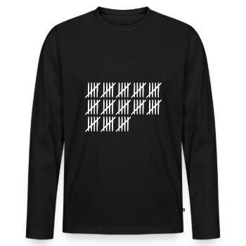 65 Birthday Bar List - 65 years old - Men's Premium Organic Long Sleeve Shirt - black - Front - Nico (187cm)