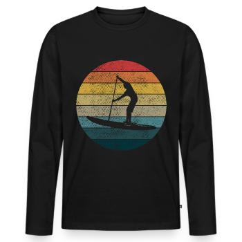 Stand Up Paddling Stand-up Paddling Sup Retro - Men's Premium Organic Long Sleeve Shirt - black - Front - Nico (187cm)