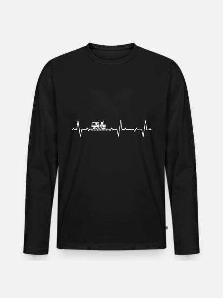 Modello ferroviario Ferrovia Treno Locomotiva a vapore - Maglia a manica lunga ecologica premium da uomo - nero
