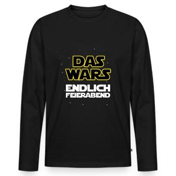 Das wars, endlich Feierabend - Männer Premium Bio Langarmshirt - Schwarz - Vorne - Nico (187cm)