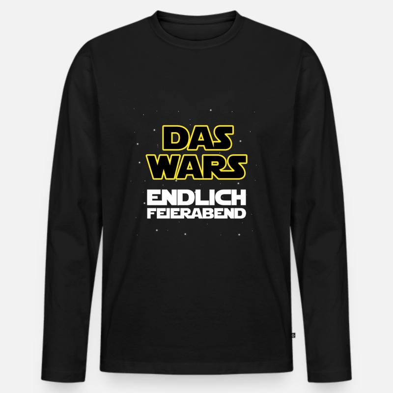 Das wars, endlich Feierabend - Männer Premium Bio Langarmshirt - Schwarz