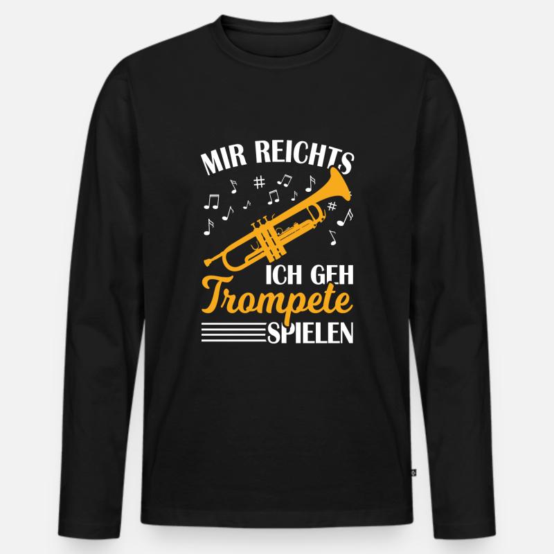 Trompete Trompeter Blasmusik - Männer Premium Bio Langarmshirt - Schwarz