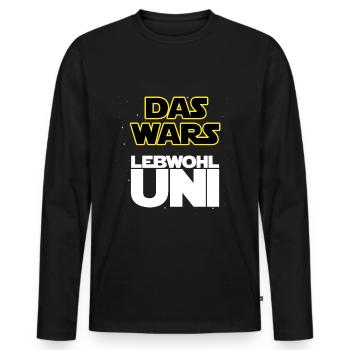 Das wars, Lebwohl Uni! - Männer Premium Bio Langarmshirt - Schwarz - Vorne - Nico (187cm)