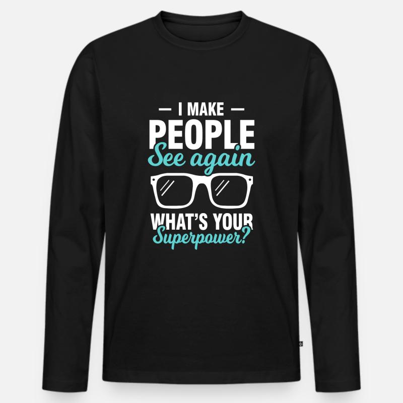 Optiker Augenoptiker Augenarzt - Männer Premium Bio Langarmshirt - Schwarz