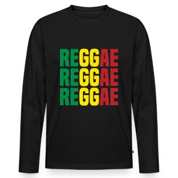 reggae - Men's Premium Organic Long Sleeve Shirt - black - Front - Nico (187cm)