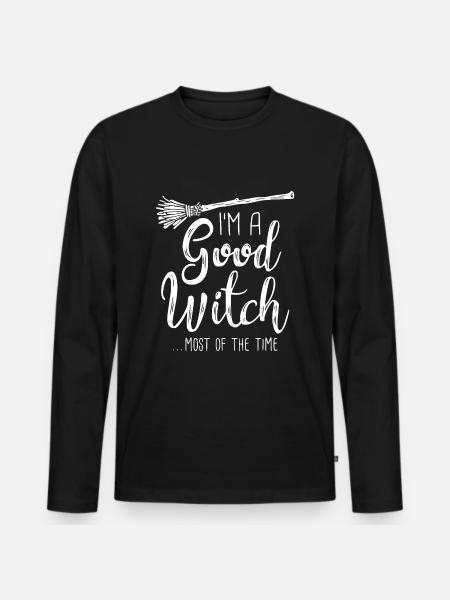 Witch - Good Witch - Mostly - Dark - Men's Premium Organic Long Sleeve Shirt - black
