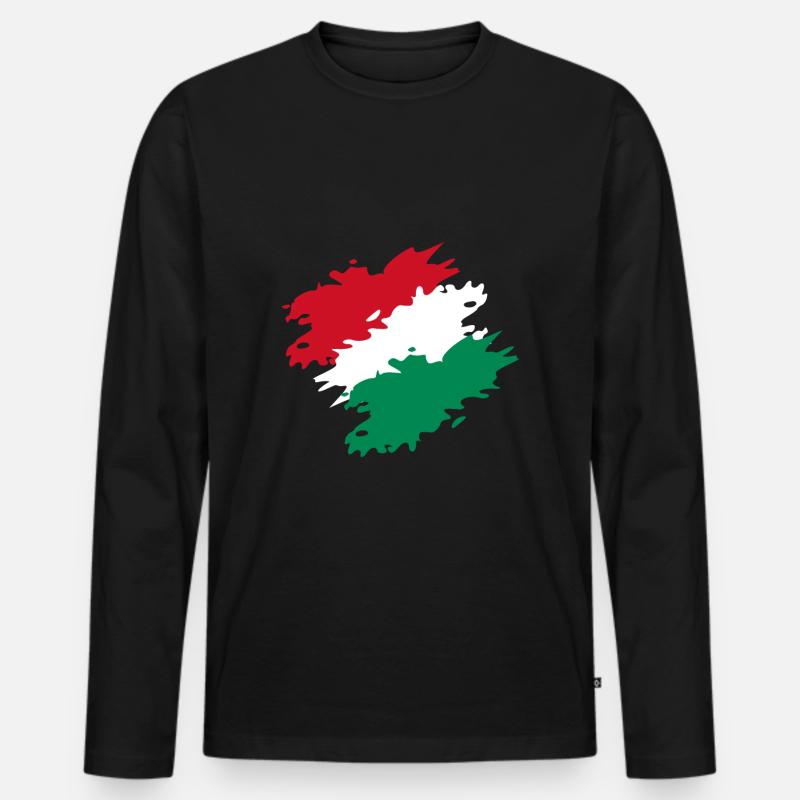 Ungarn - Männer Premium Bio Langarmshirt - Schwarz