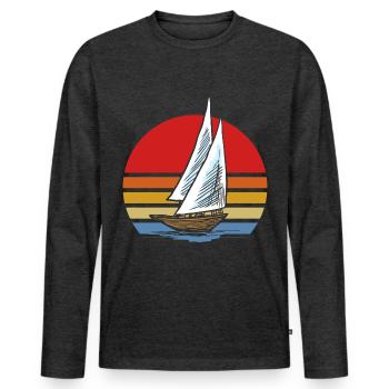 sailing - Men's Premium Organic Long Sleeve Shirt - heather anthracite - Front - Nico (187cm)
