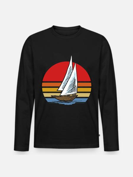 sailing - Men's Premium Organic Long Sleeve Shirt - black