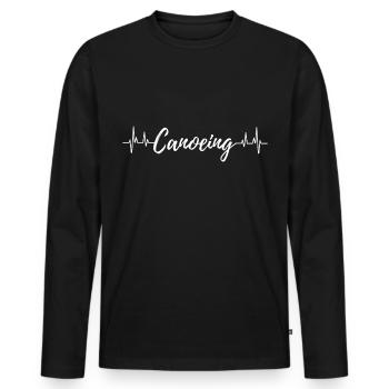 Canoë-kayak rythme cardiaque - T-shirt manches longues Premium bio Homme - noir - Devant - Nico (187cm)