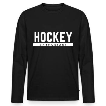Hockey-Enthusiasten. - Männer Premium Bio Langarmshirt - Schwarz - Vorne - Nico (187cm)
