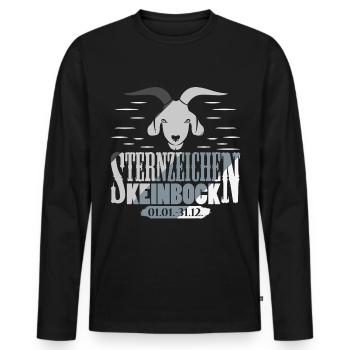 Sternzeichen Keinbock - Männer Premium Bio Langarmshirt - Schwarz - Vorne - Nico (187cm)