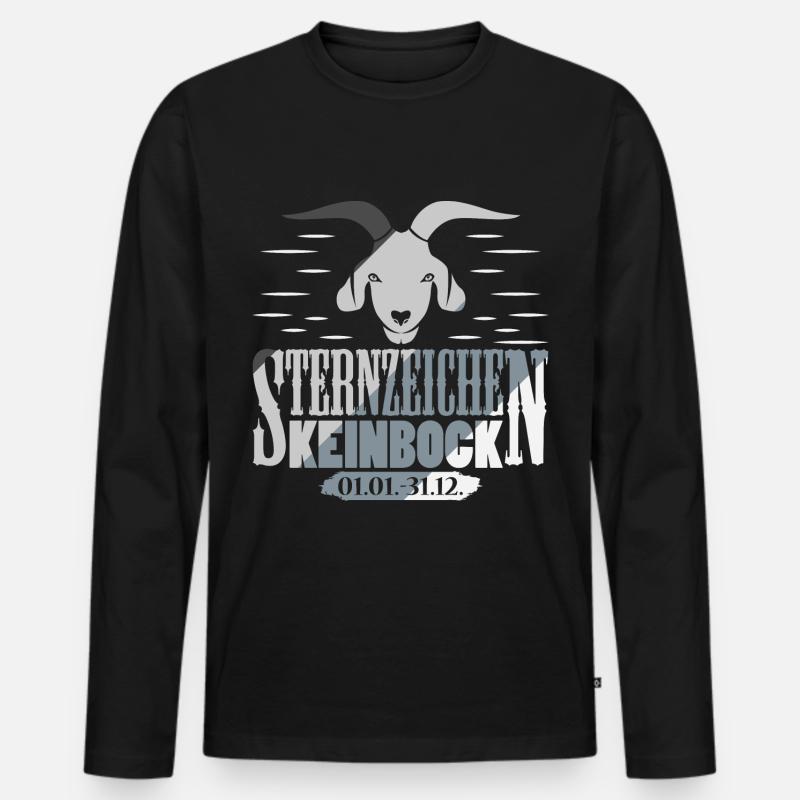 Sternzeichen Keinbock - Männer Premium Bio Langarmshirt - Schwarz