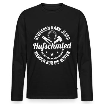 Hufschmied werden die Besten Hufeisen Schmied - Männer Premium Bio Langarmshirt - Schwarz - Vorne - Nico (187cm)
