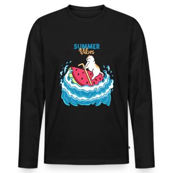 Summer Vibes - Men's Premium Organic Long Sleeve Shirt - black - Front - Nico (187cm)