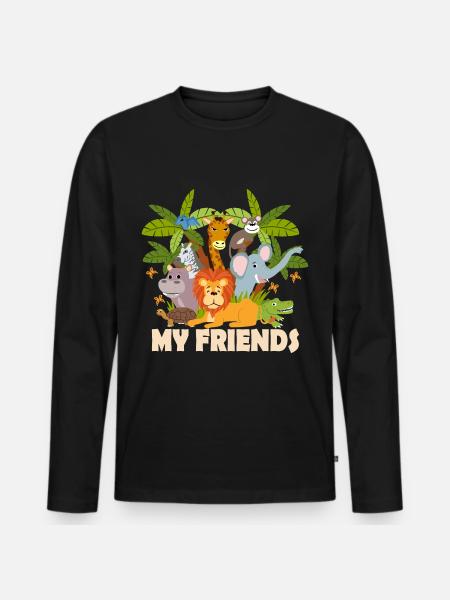 friends - Men's Premium Organic Long Sleeve Shirt - black