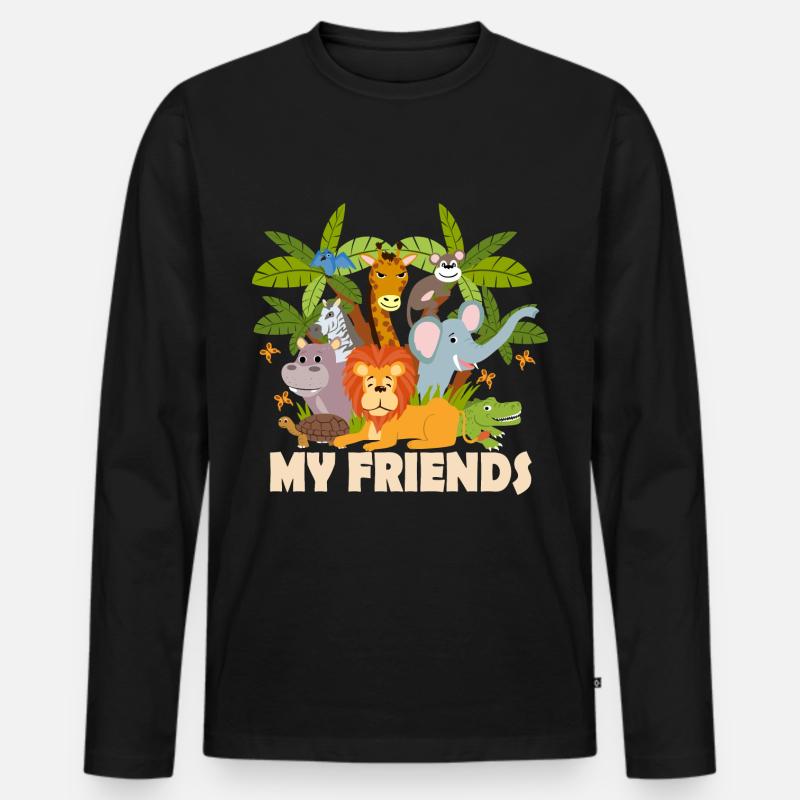 Freunde - Männer Premium Bio Langarmshirt - Schwarz
