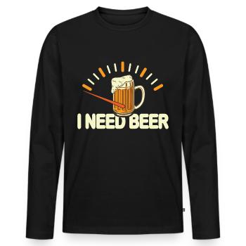 I need beer empty tank - Men's Premium Organic Long Sleeve Shirt - black - Front - Nico (187cm)
