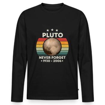 Pluton Never Forget Space Retro Space - T-shirt manches longues Premium bio Homme - noir - Devant - Nico (187cm)