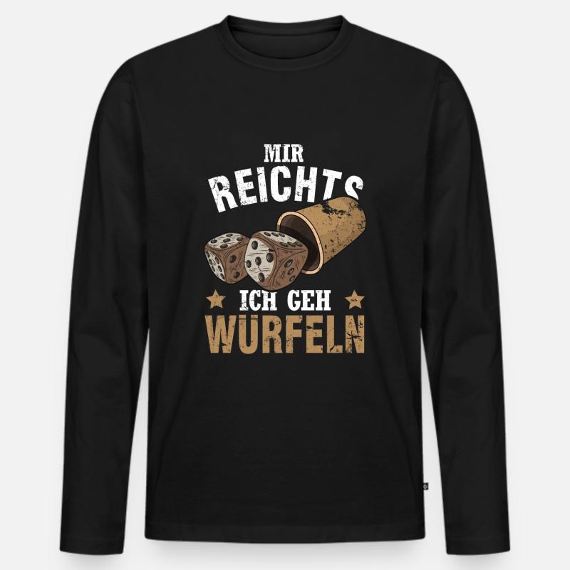 Würfelpoker Yahtzee Kniffeln Pascheln - Männer Premium Bio Langarmshirt - Schwarz