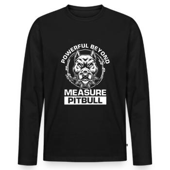 Pitbull chien de combat - T-shirt manches longues Premium bio Homme - noir - Devant - Nico (187cm)