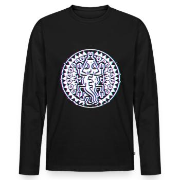 Autochtones chamanes indiennes - T-shirt manches longues Premium bio Homme - noir - Devant - Nico (187cm)