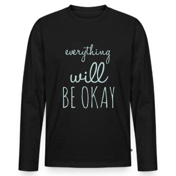 Alles wird gut Optimismus - Männer Premium Bio Langarmshirt - Schwarz - Vorne - Nico (187cm)