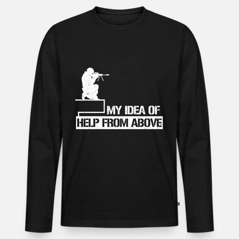 Militär - Männer Premium Bio Langarmshirt - Schwarz