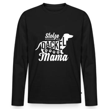 Stolze Dackel Mama mit Pfote für Frauchen - Männer Premium Bio Langarmshirt - Schwarz - Vorne - Nico (187cm)