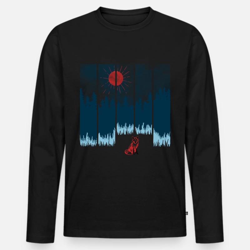 Fuchs - Männer Premium Bio Langarmshirt - Schwarz