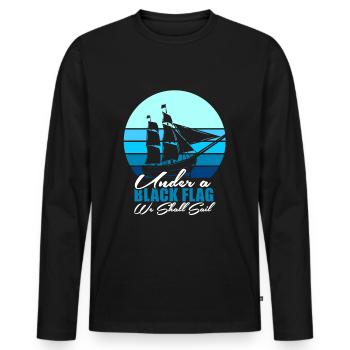 Pirate pirates - T-shirt manches longues Premium bio Homme - noir - Devant - Nico (187cm)
