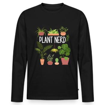 Jardinier Jardinier Hobby Jardinier Plantes - T-shirt manches longues Premium bio Homme - noir - Devant - Nico (187cm)