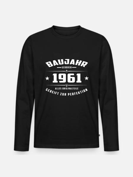 Baujahr - 1961 - Männer Premium Bio Langarmshirt - Schwarz