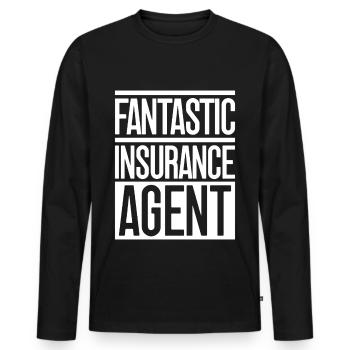 Insurance Agent Costume Fantastic Agent Medicare - Männer Premium Bio Langarmshirt - Schwarz - Vorne - Nico (187cm)