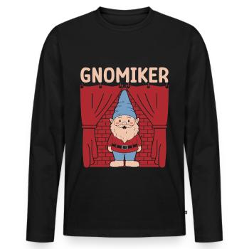 Nain de jardin Costume Gnome Gnome - T-shirt manches longues Premium bio Homme - noir - Devant - Nico (187cm)