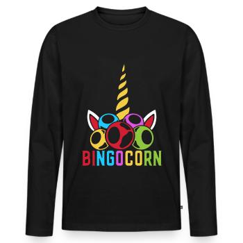 Jeu de bingo Bingocorn Bingo - T-shirt manches longues Premium bio Homme - noir - Devant - Nico (187cm)