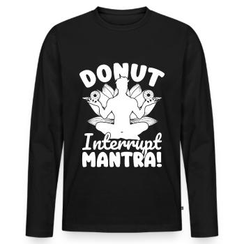 Pilates Enthusiasts Donut Interrupt Mantra Pilates - Men's Premium Organic Long Sleeve Shirt - black - Front - Nico (187cm)