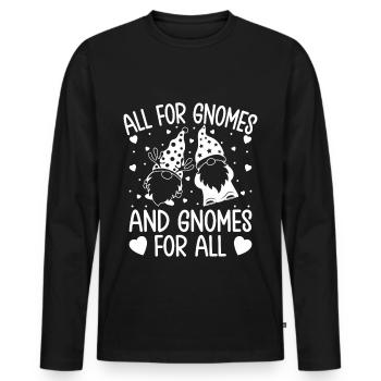 Gnome Costume Men All For Gnomes & Gnomes For All - Men's Premium Organic Long Sleeve Shirt - black - Front - Nico (187cm)