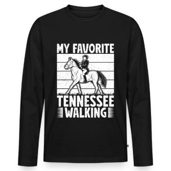 Hobby Horse Rider TEnnessee Walking English Riding - Men's Premium Organic Long Sleeve Shirt - black - Front - Nico (187cm)