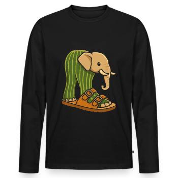 Brainrot Lirili Larila – Funny Meme - Men's Premium Organic Long Sleeve Shirt - black - Front - Nico (187cm)